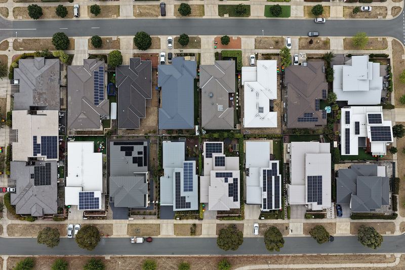 Solar panels on a residential roof